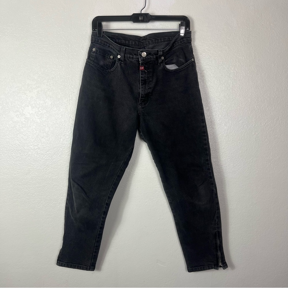 Ralph Lauren Ankle Zip Capri Jean 10 Washed Black